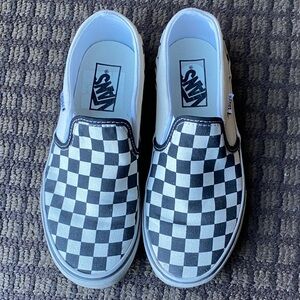 Vans Black and White Slip-On Shoes
